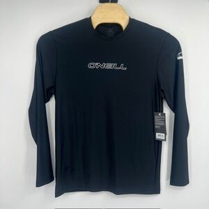 NWT ONeill Men's Basic Skins Long Sleeve Rash Guard Black UPF 50+ Sun Shirt XL